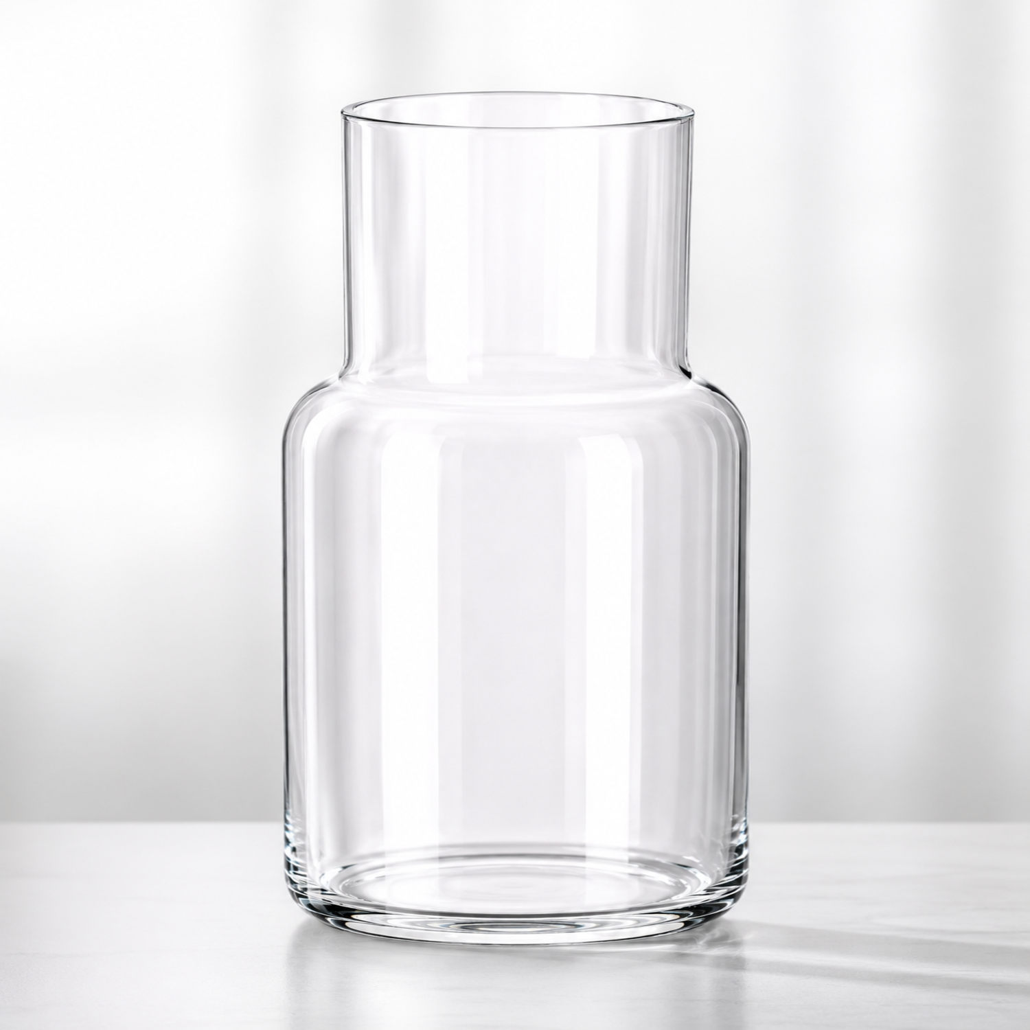 Minimalist Clear Glass Water Carafe &amp; Bedside Decanter – Modern Tapered Glass Vase for Home &amp; Office