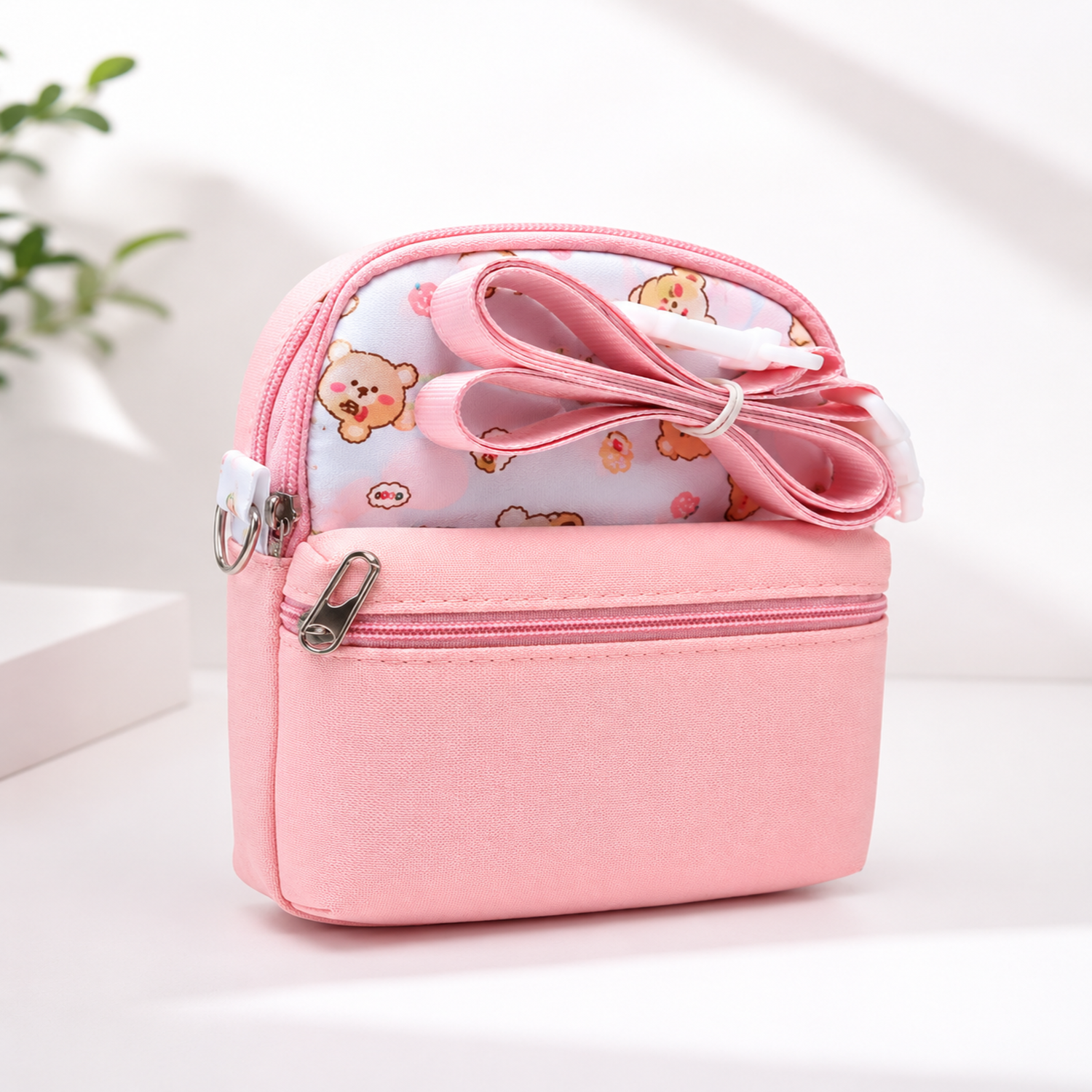 Cute Cartoon Kids Lunch Bag – Insulated Double Layer Lunch Tote with Adjustable Shoulder Strap