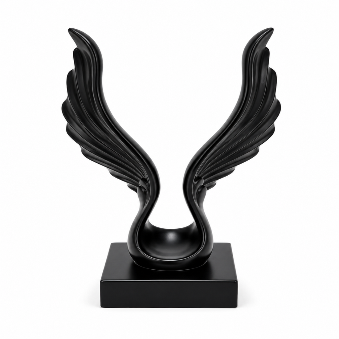 Black Angel Wings Sculpture – Modern Luxury Decorative Showpiece for Home &amp; Office