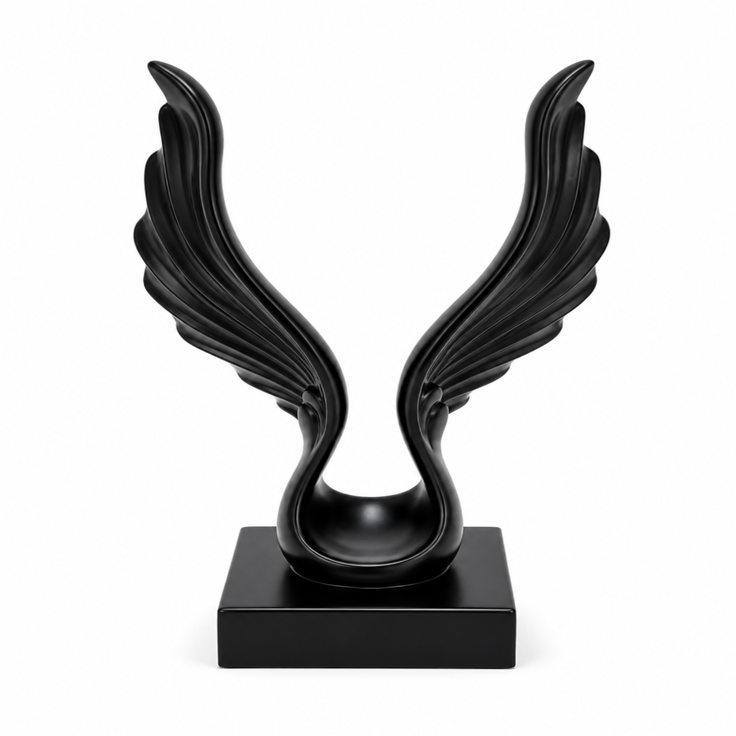 Black Angel Wings Sculpture – Modern Luxury Decorative Showpiece for Home &amp; Office