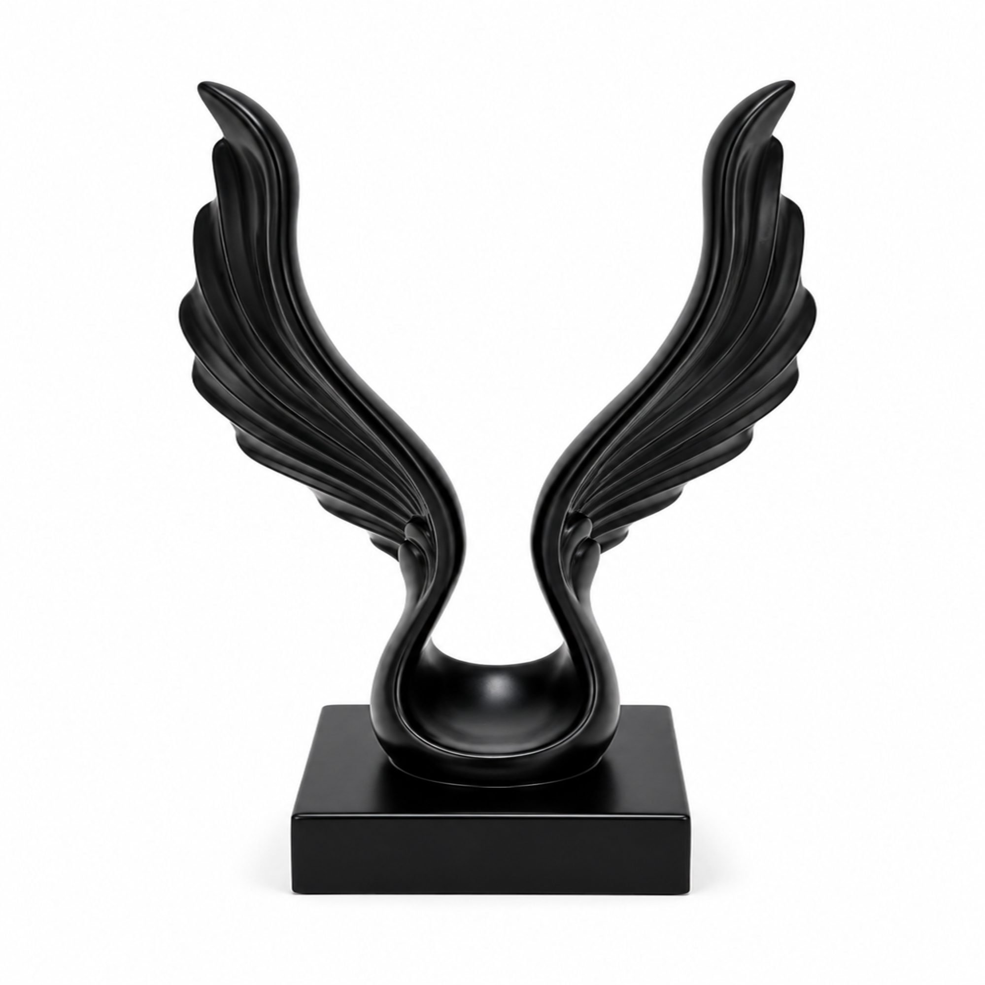 Black Angel Wings Sculpture – Modern Luxury Decorative Showpiece for Home &amp; Office